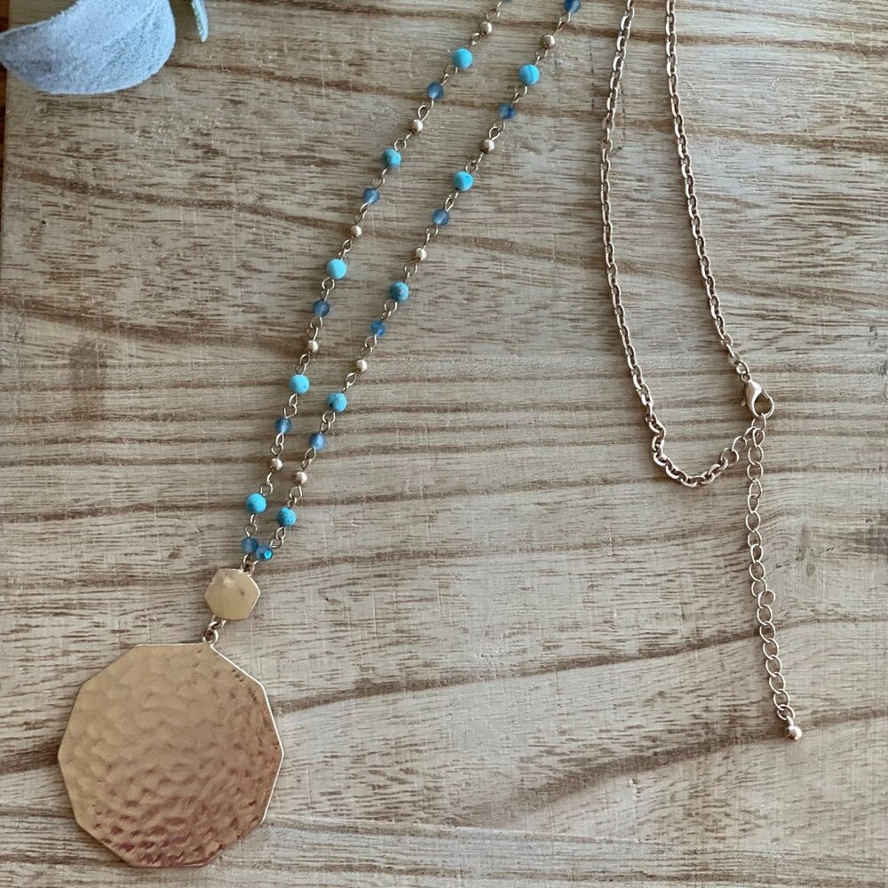 Gold Disc Pendant Necklace